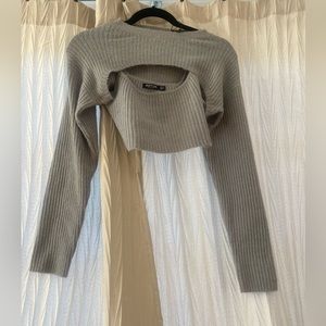 Nasty Gal crop tank and shrug set